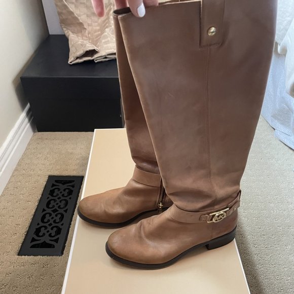 Michael Kors Leather Charming Riding Boots - Picture 1 of 3